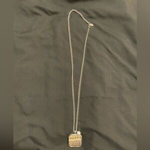 Ann Taylor Silver Snakeskin Pendant Necklace